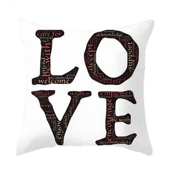 Okrasna blazina LOVE QUOTE, bela