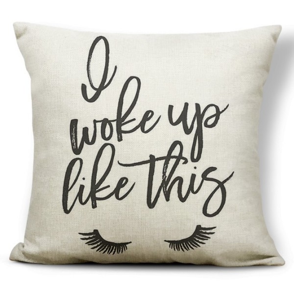 Okrasna blazina I WOKE UP, bež