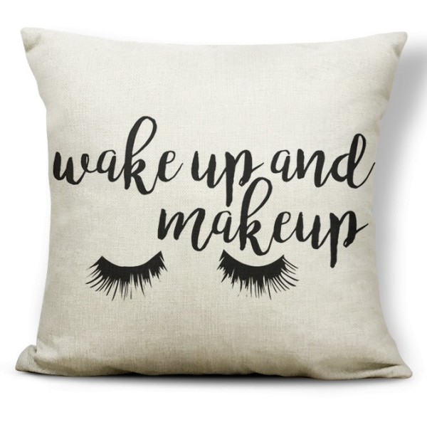 Okrasna blazina WAKE UP &MAKE UP, bež