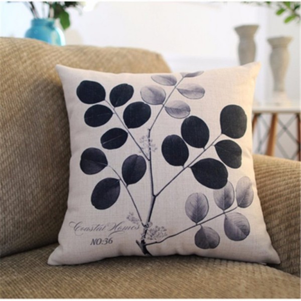 Prevleka za blazino LISTKI, črno bež