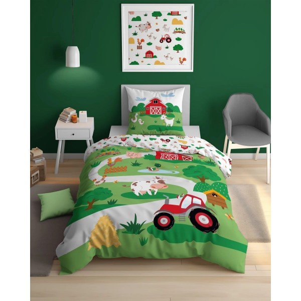 Otroška posteljnina 140X200 NA KMETIJI (sveti v temi) 