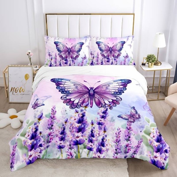 Posteljnina 200X200, Z METULJI IN LAVANDO