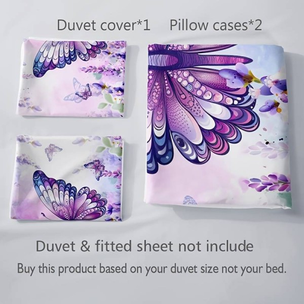 Posteljnina 200X200, Z METULJI IN LAVANDO