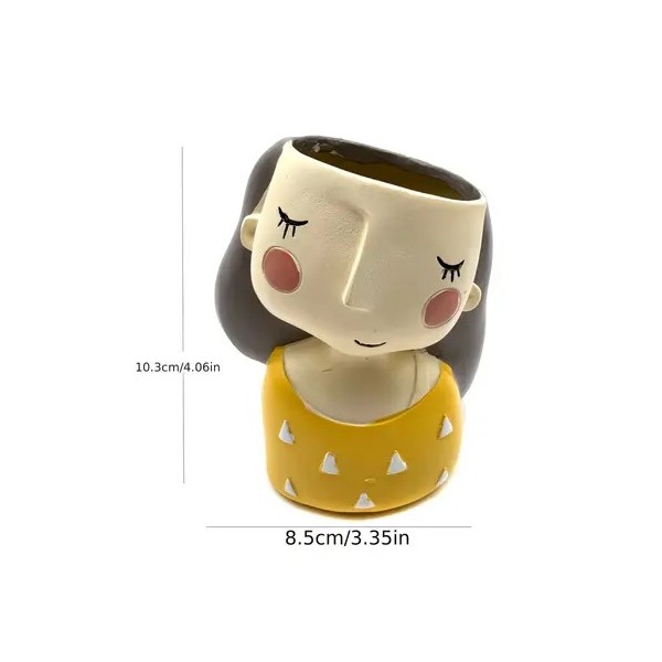 Cvetlični lonček VILA Z RUMENIM PULOVERJEM