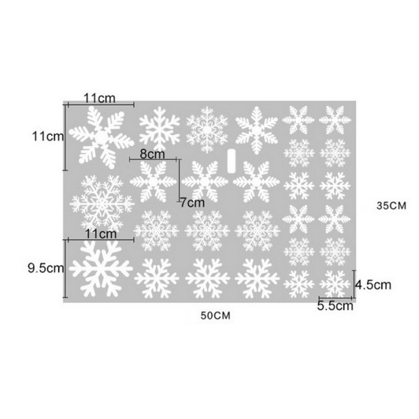 Stenska nalepka SNEŽINKE, bele