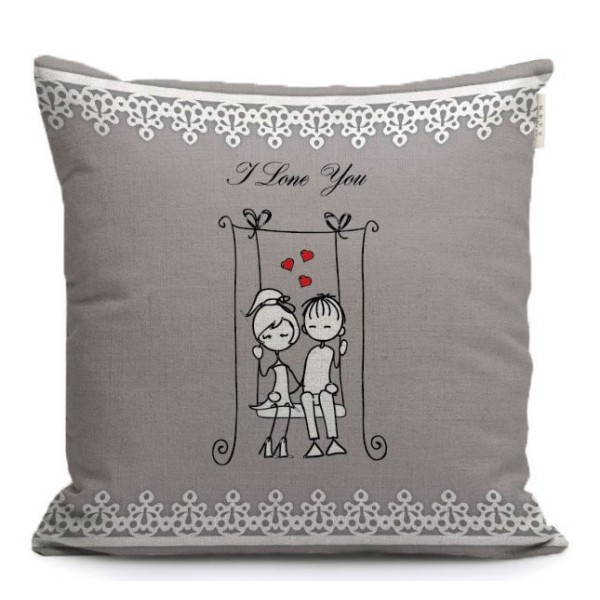 Okrasna blazina ZALJUBLJENCA, na gugalnici