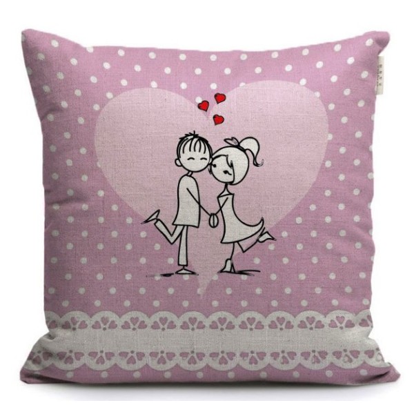  Okrasna blazina ZALJUBLJENCA v srčku, roza