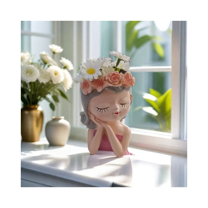 Cvetlični lonček MISLEČA DEKLICA