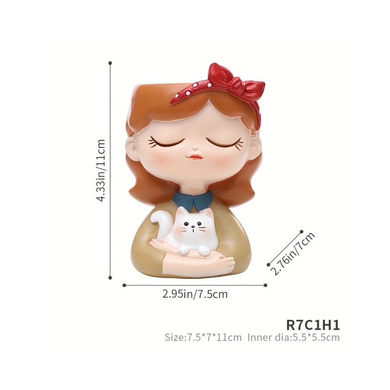 Cvetlični lonček VILA Z MUCKO V NAROČJU