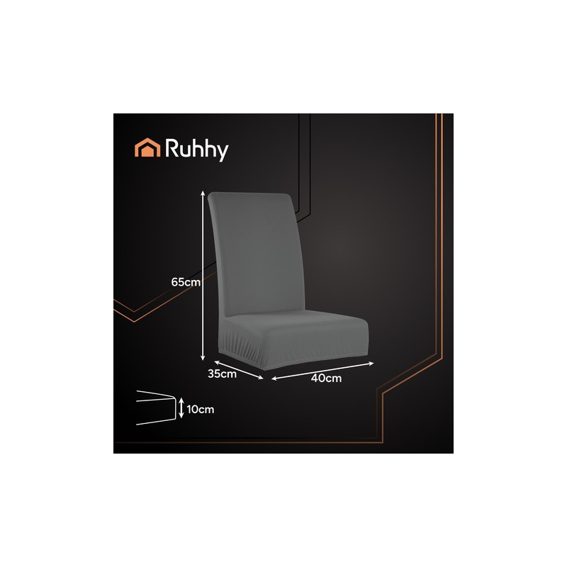 Komplet 6 prevlek za stole temno sive barve