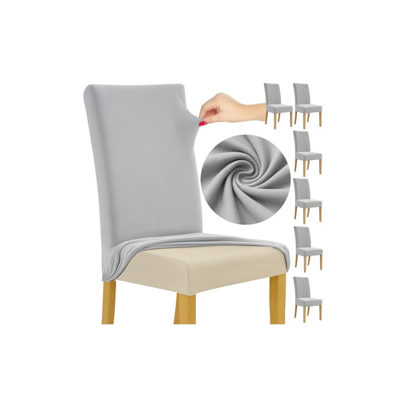 Komplet 6 prevlek za stole svetlo sive barve