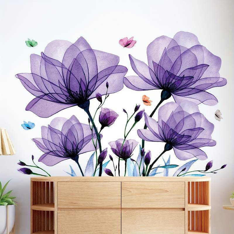 Stenska nalepka VIJOLIČNE ROŽE 