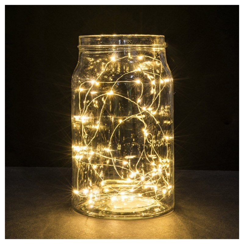 Vilinske LED lučke,40 LED na baterije, toplo bele,420cm 