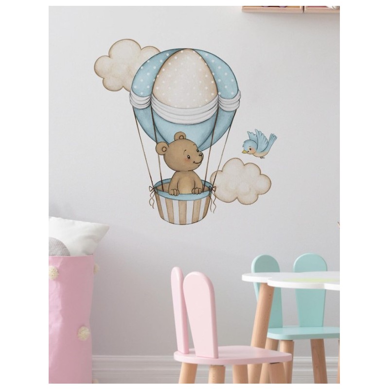 Stenska nalepka MEDO V BALONU