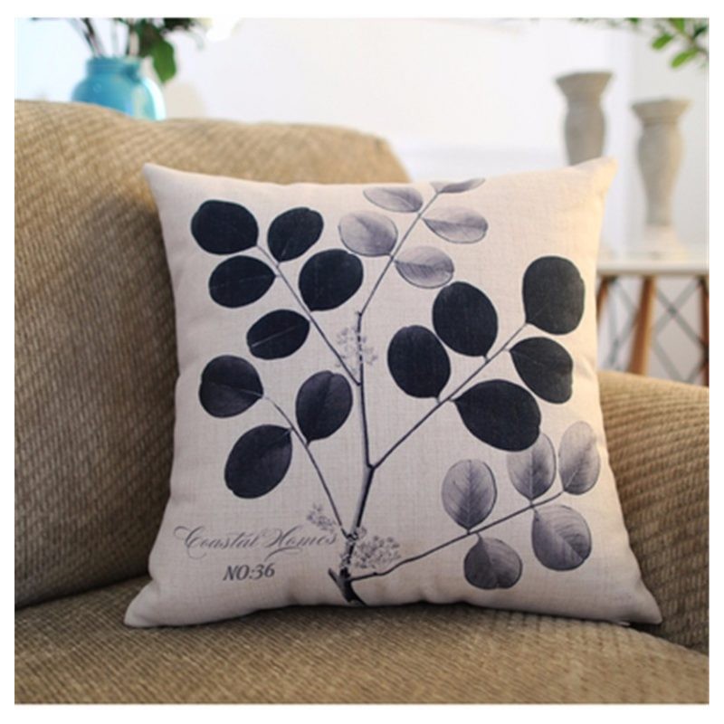 Prevleka za blazino LISTKI, črno bež