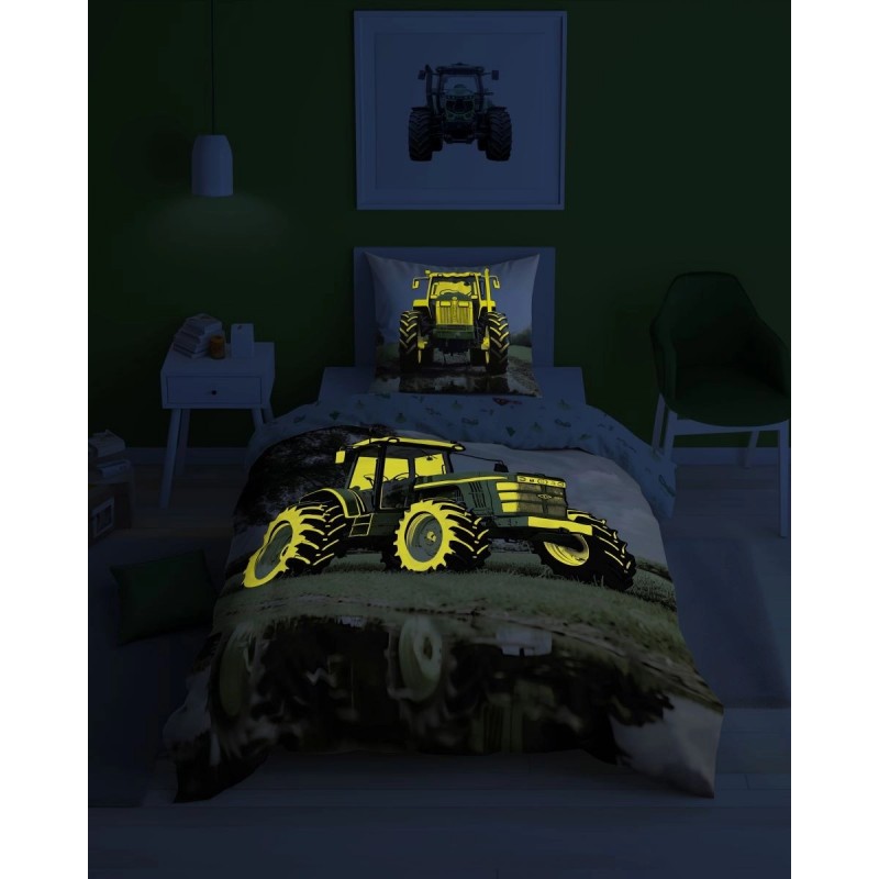 Otroška posteljnina 140X200, TRAKTOR (sveti v temi)