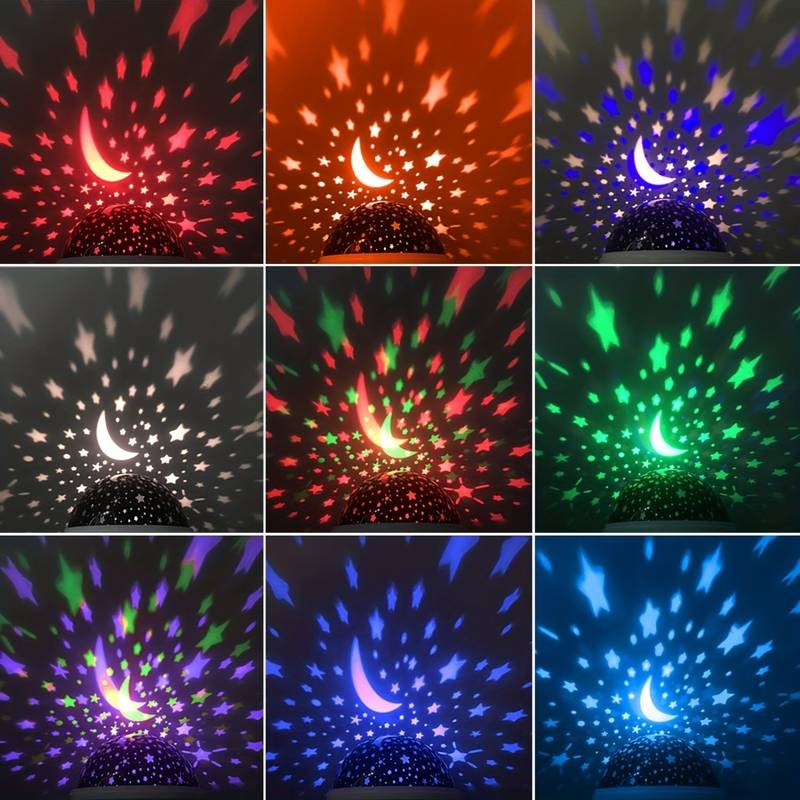 Nočna lučka projektor vijola barve 360 stopinjski