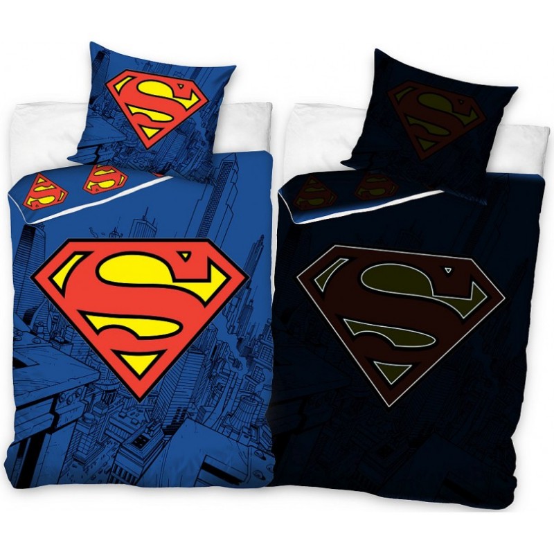 Otroška posteljnina 140X200, SUPERMAN (sveti v temi)