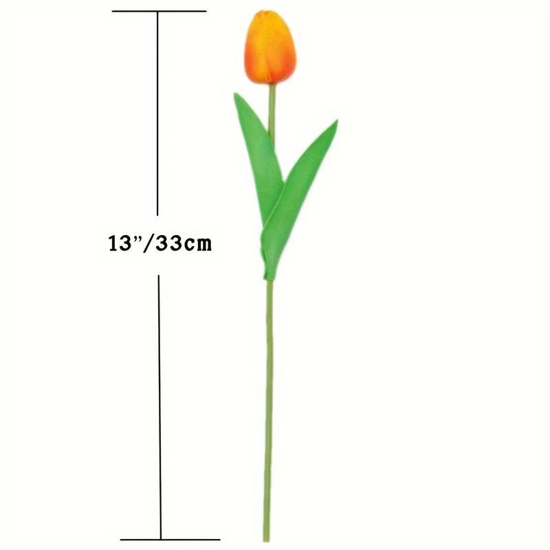 Umetni tulipan v naravnem videzu, oranžno-rumene barve