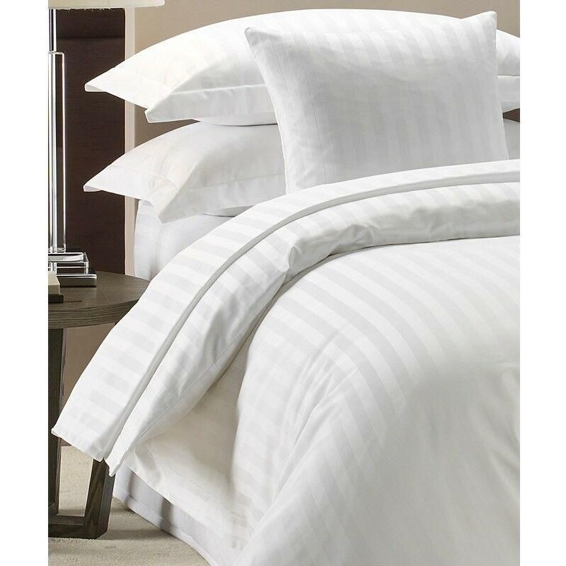 Damast hotelska posteljnina v beli barvi, 160X200