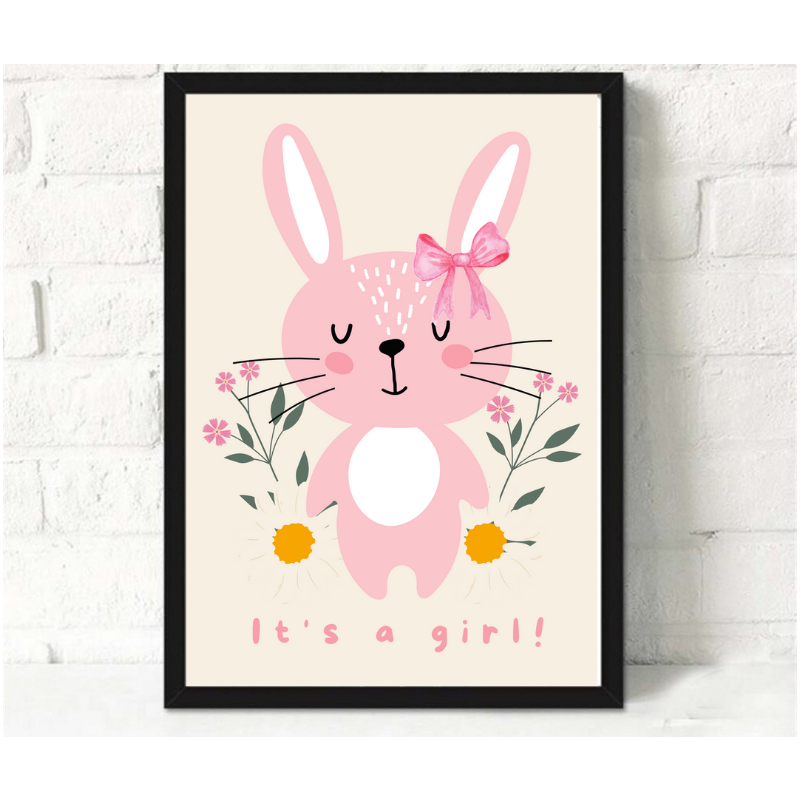 Digitalni poster ZAJČICA, IT'S A GIRL