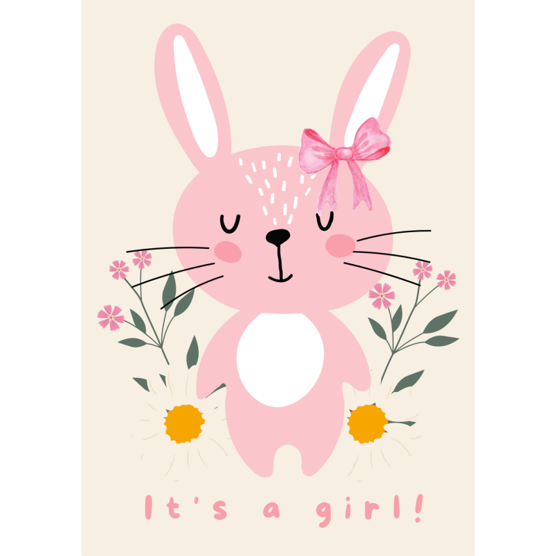 Digitalni poster ZAJČICA, IT'S A GIRL
