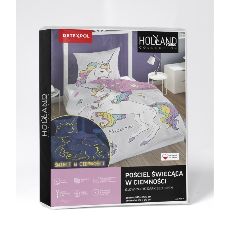 Otroška posteljnina 140X200 UNICORN DREAMER (sveti v temi)