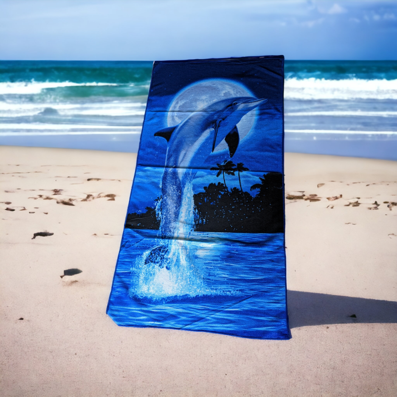 Brisača za plažo DELFIN V MORJU, 70x140