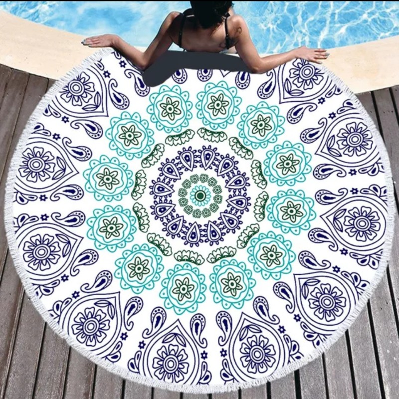Bombažna okrogla brisača za plažo BOHEM SUMMER