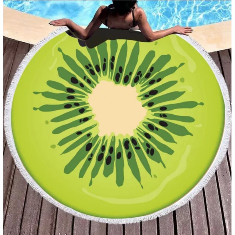 Bombažna okrogla brisača za plažo KIVI