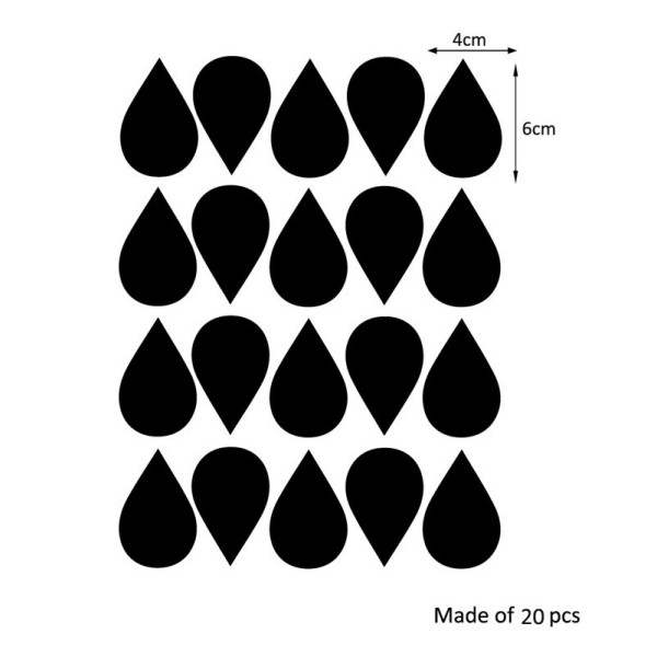 Stenska nalepka DEŽNE KAPLJICE, 3 BARVE 