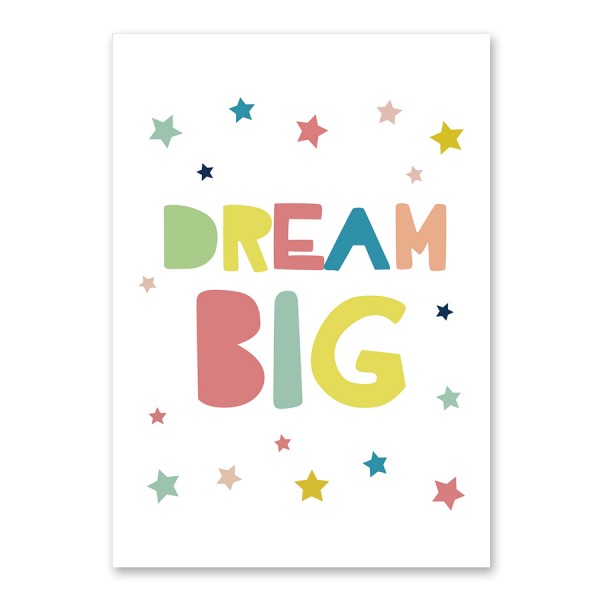 Print poster  DREAM BIG,30x21cm