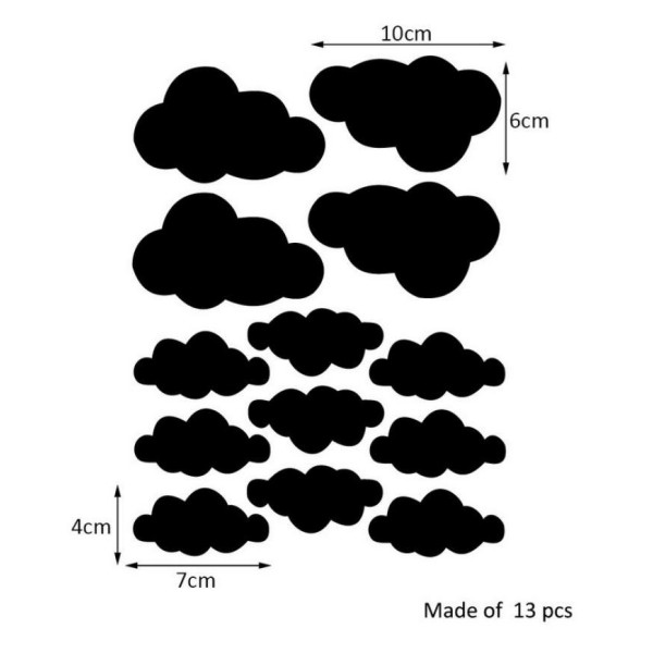 Stenska nalepka OBLAKCI, črna