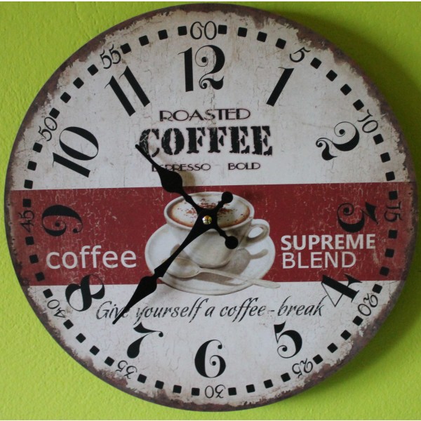 Vintage stenska ura COFFEE SUPREME