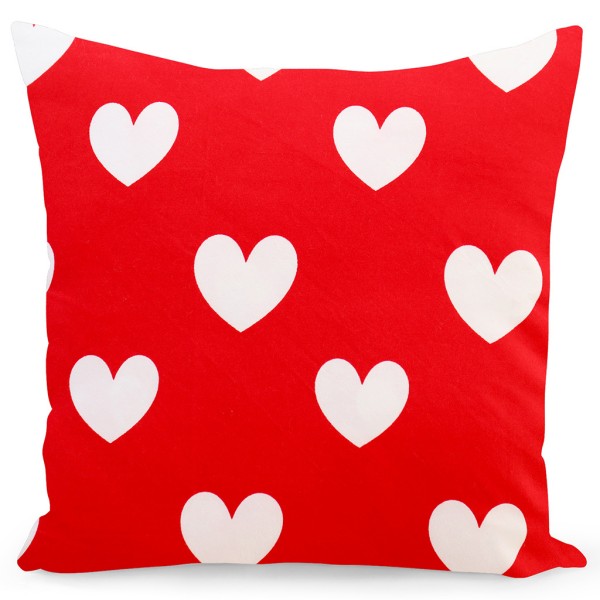 Okrasna blazina RDEČA S SRČKI