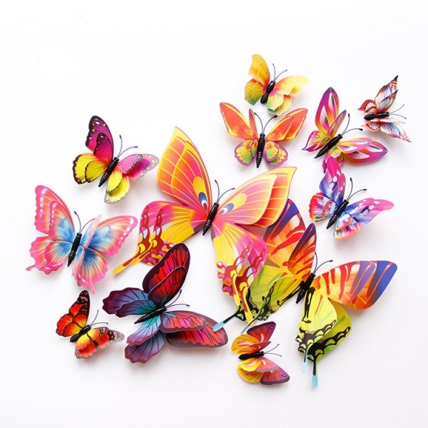Komplet 12 metuljev 3D efekt, MIKS 