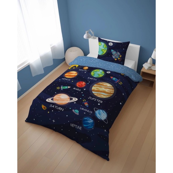 Otroška posteljnina 140X200, RAKETE V VESOLJU 