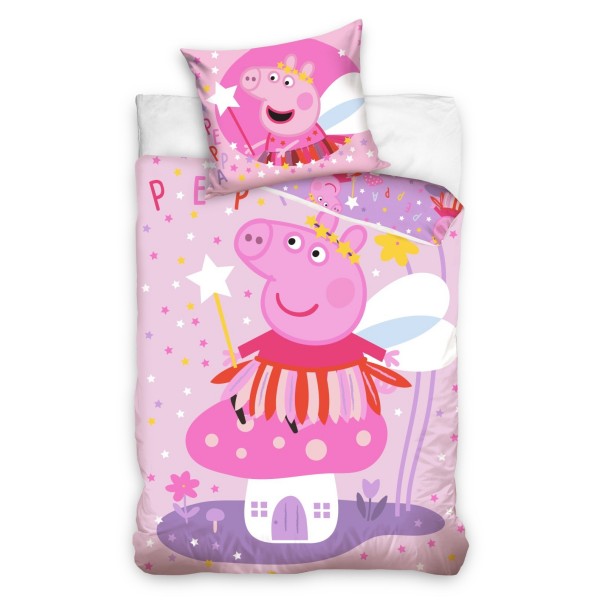 Otroška posteljnina 140X200, PEPPA PIG NA GOBICI