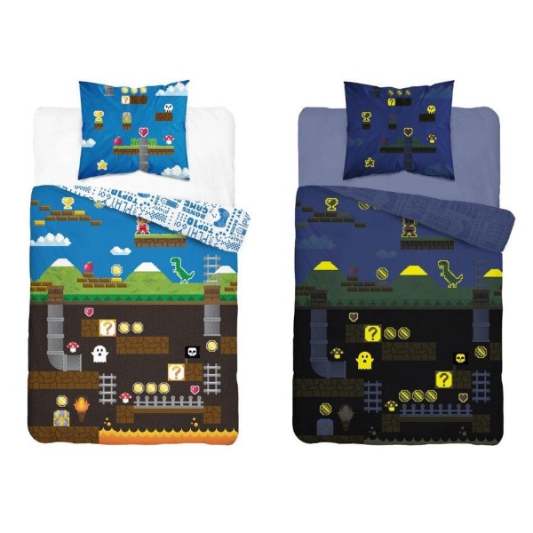 Otroška posteljnina 140X200, SUPER MARIO (sveti v temi)