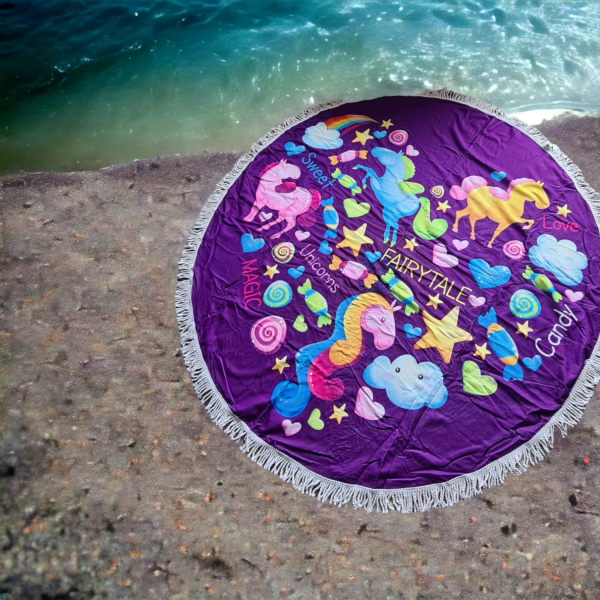 Bombažna okrogla brisača za plažo FAIRYTALE
