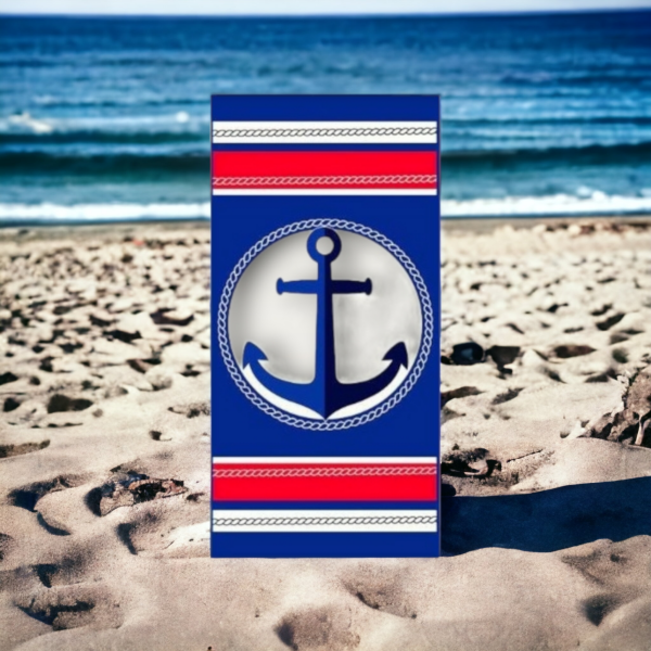 Brisača za plažo tribarvna SIDRO, 70x140