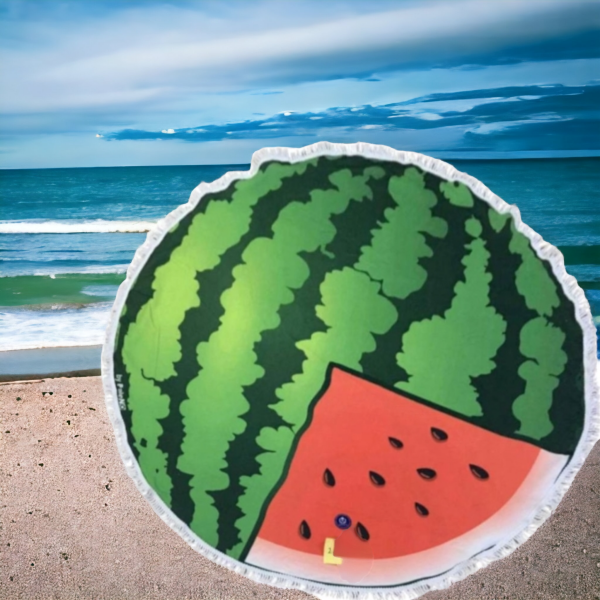Bombažna okrogla brisača za plažo LUBENICA