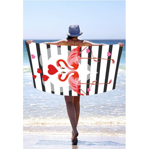Brisača za plažo, FLAMINGO LOVE,70x140,RPF-08