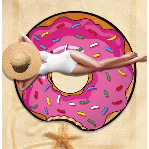 Bombažna okrogla brisača za plažo DONUT