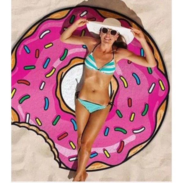 Bombažna okrogla brisača za plažo DONUT