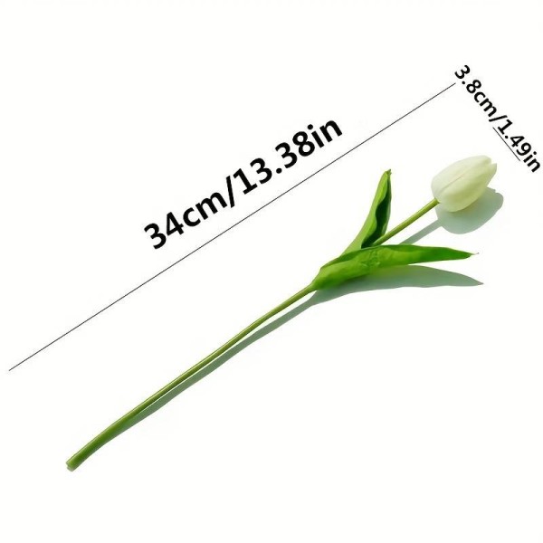 Umetni tulipan v naravnem videzu, bele barve