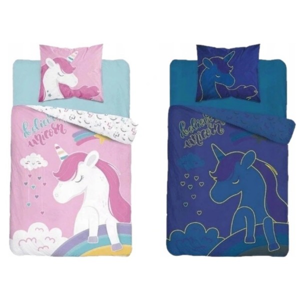 Otroška posteljnina 140X200,UNICORN (sveti v temi)