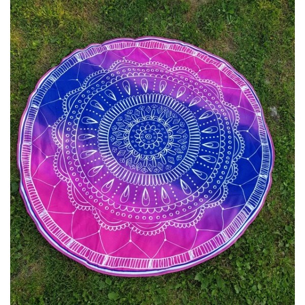 Brisača okrogla Mandala, vijolična 