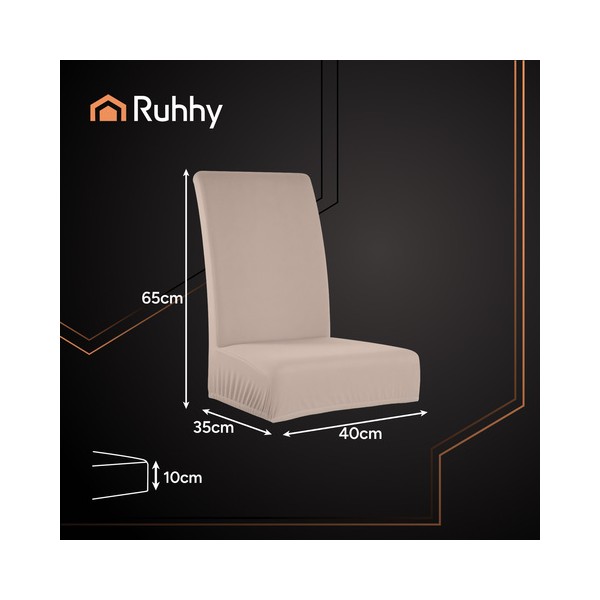 Komplet 6 prevlek za stole bež barve 