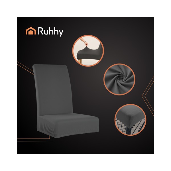 Komplet 6 prevlek za stole temno sive barve 